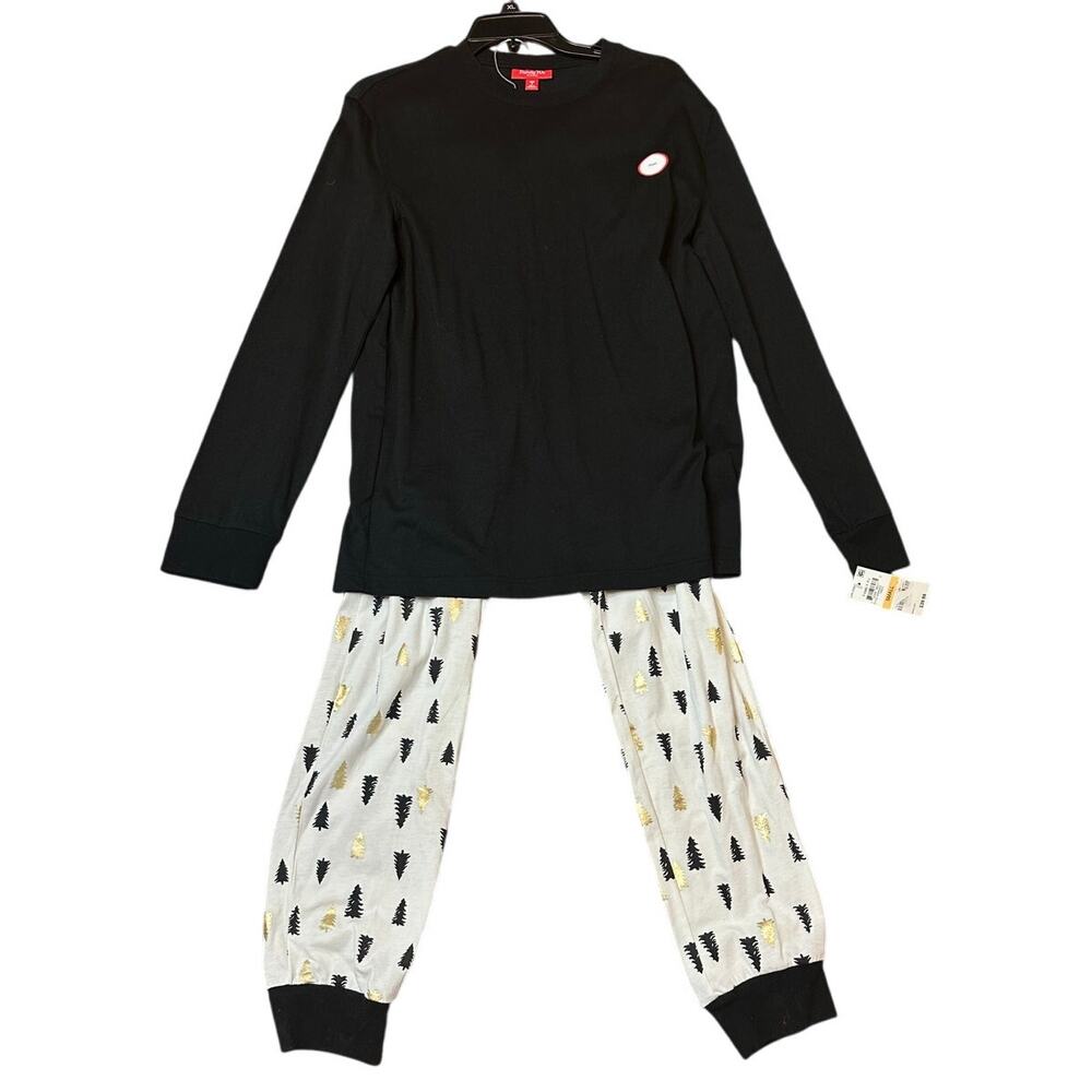 Family PJs Mens Christmas Holiday Pajama Set Black S NWT
